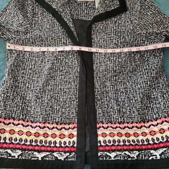 ALFRED DUNNER Women Black Blazer with spread collar open front 3/4 Sleeve 6P - Picture 10 of 15